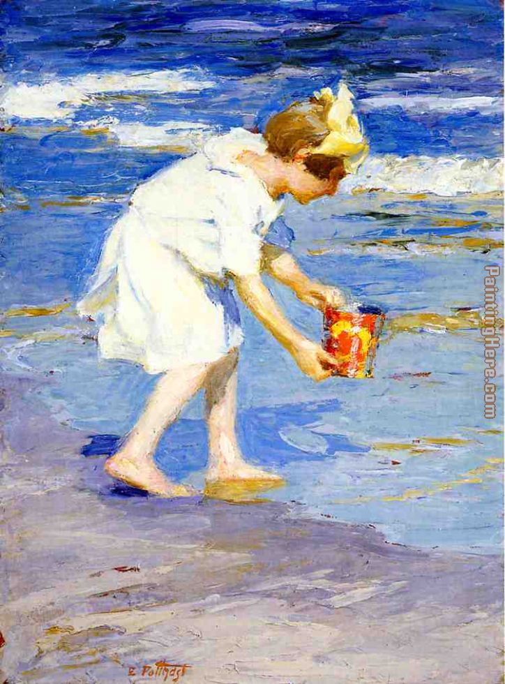 Brighton Beach painting - Edward Henry Potthast Brighton Beach art painting